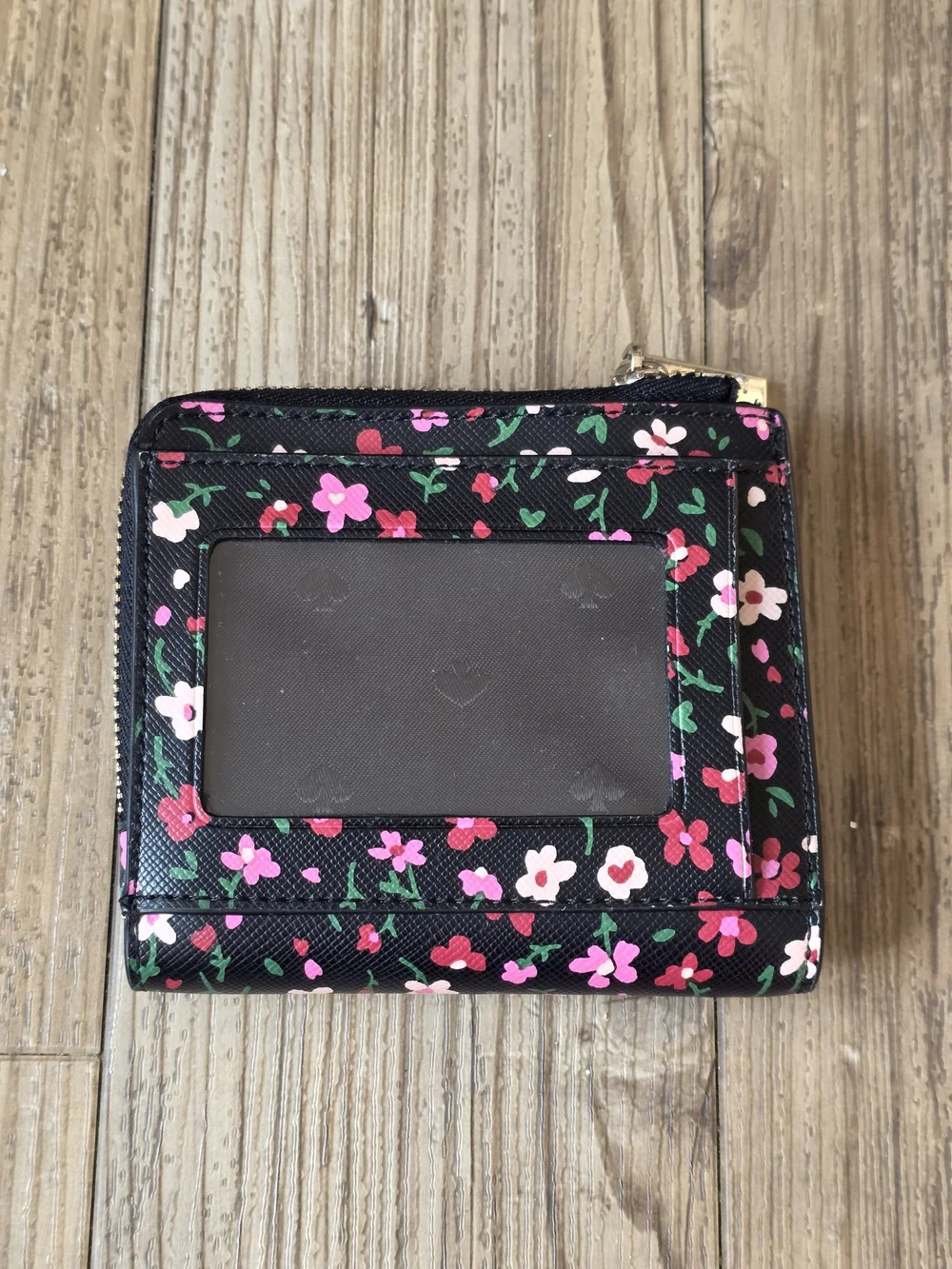 kate spade Black Floral Zip Wallet